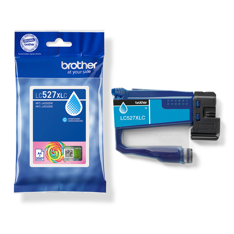 Brother 527XL - cartouche jet d'encre authentique LC527XLC - Cyan