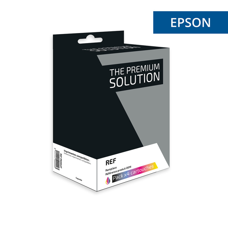 Epson 407 - Pack x4 jet d'encre compatible avec C13T07U140, T07U240, T07U340, T07U440 - BCMY