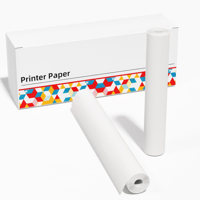 Phomemo - Pack x2 Rouleaux papier Thermique (210mm x 6.5m) - Blanc