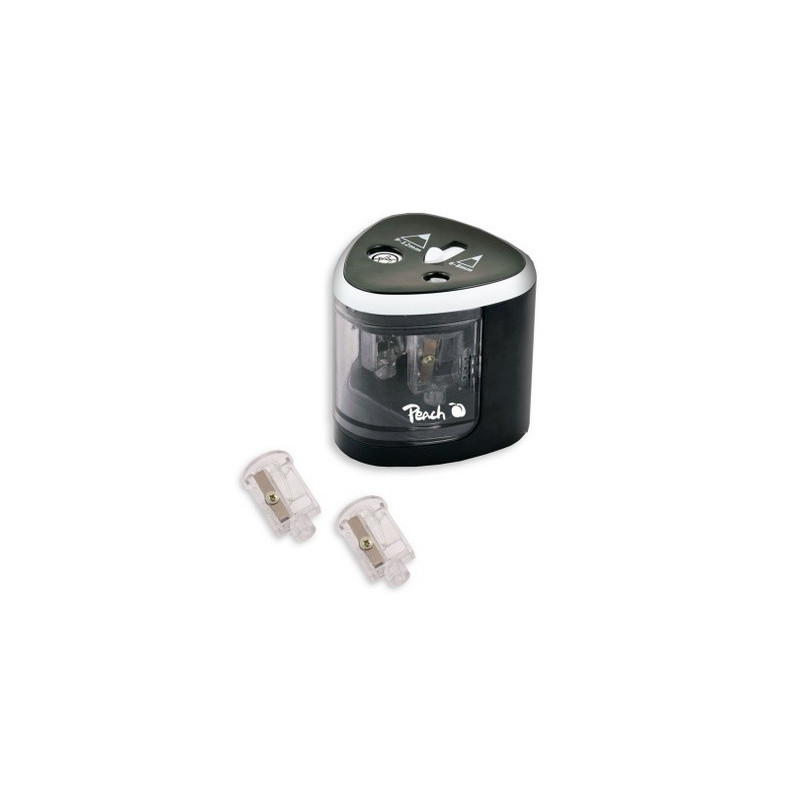 Taille Crayon électrique 2 trous Peach PA102 - Noir