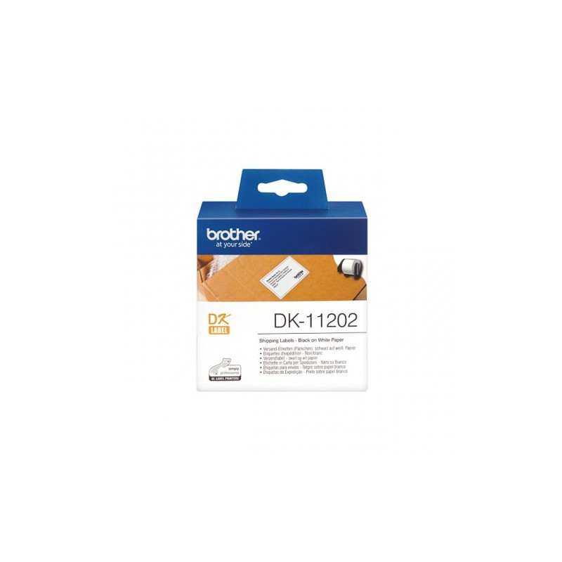 Brother DK11202 - Rouleau Etiquette Thermique 62x100mm authentique Brother DK-11202 - Noir sur Blanc