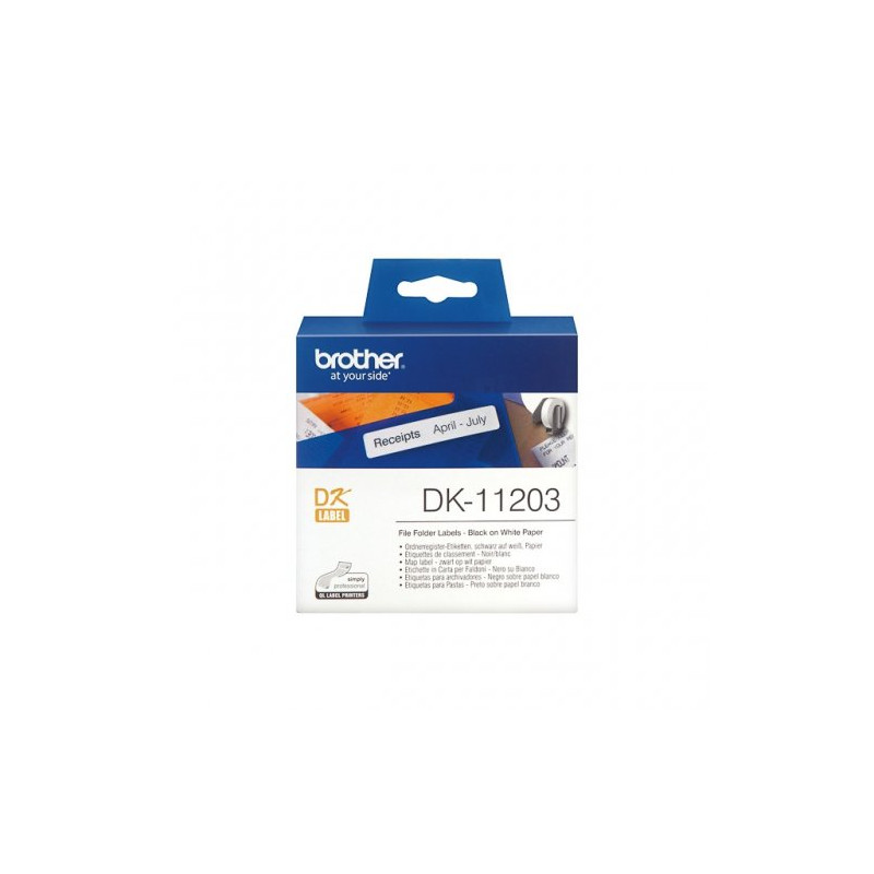 Brother DK11203 - Rouleau Etiquette Thermique 17x87mm authentique Brother DK-11203 - Noir sur Blanc