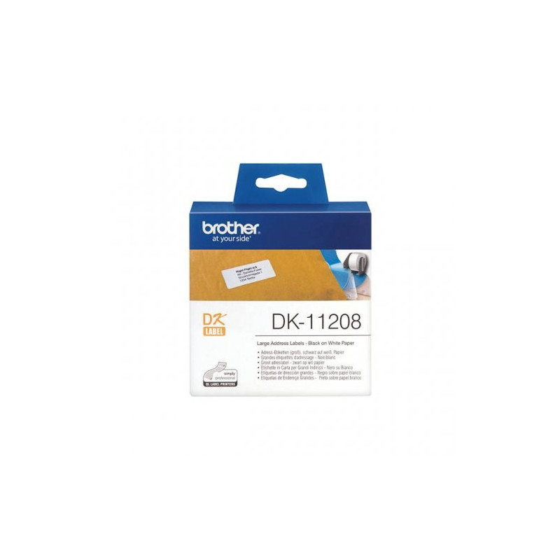 Brother DK11208 - Rouleau Etiquette Thermique 38x90mm authentique Brother DK-11208 - Noir sur Blanc