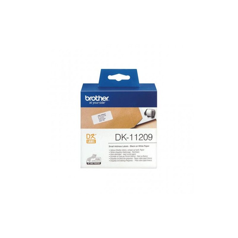 Brother DK11209 - Rouleau Etiquette Thermique 29x62mm authentique Brother DK-11209 - Noir sur Blanc