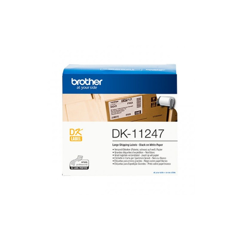 Brother DK11247 - Rouleau Etiquette Thermique 103x164mm authentique Brother DK-11247 - Noir sur Blanc