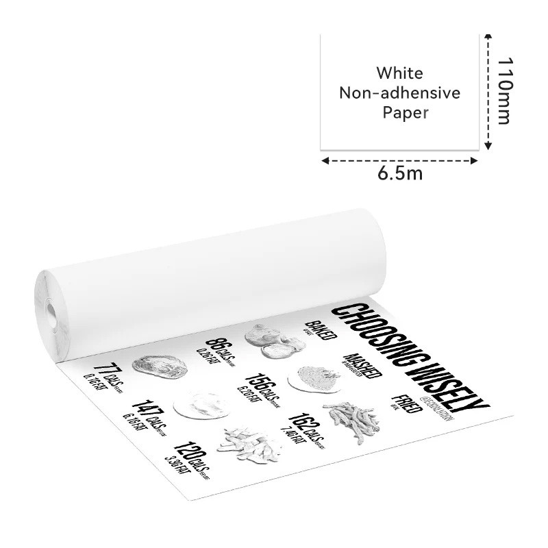 Phomemo - Pack x 3 Rouleaux étiquette continue 107mm x 3.5m - Noir sur Blanc