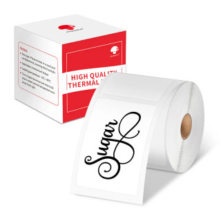 Phomemo - Rouleau étiquettes 40x60mm x 130 - Noir sur Blanc