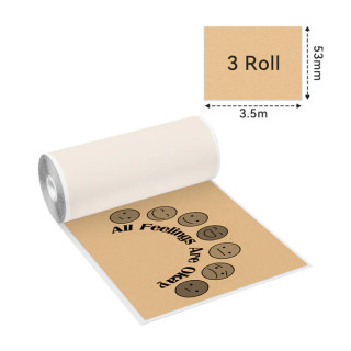 Phomemo - Pack x3 Rouleaux papier adhesif Thermique (50mmx3.5m) - Blanc / Or / Argent