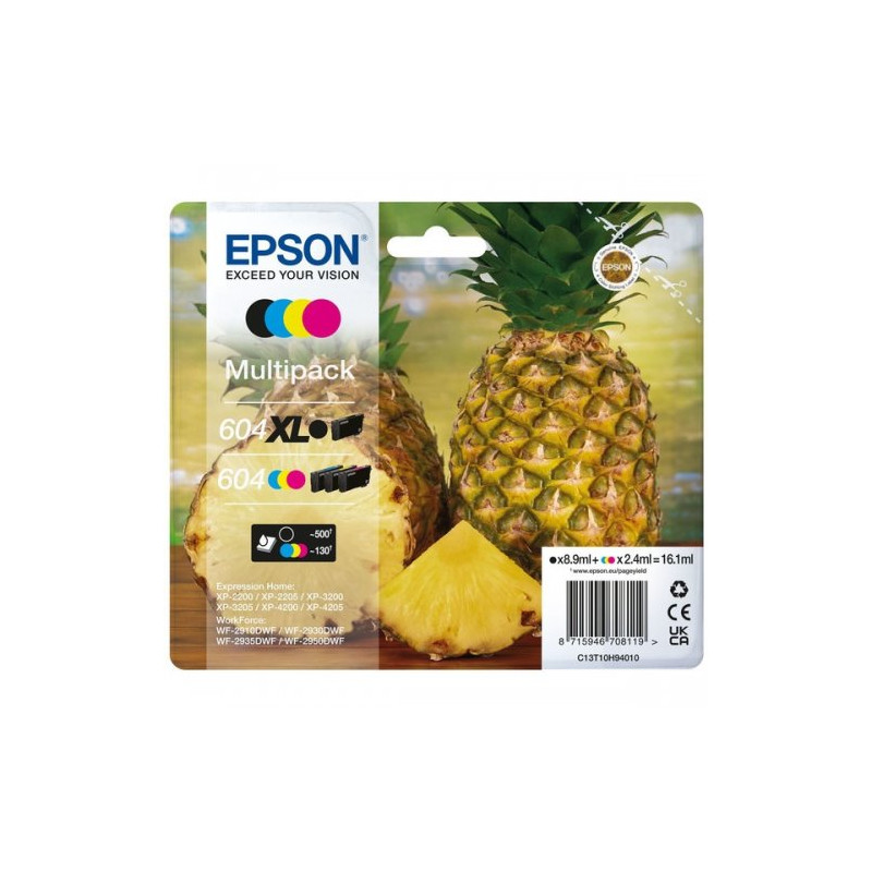 Epson 604XL - Pack x 4 original C13T10H94010 - Black Cyan Magenta Yellow
