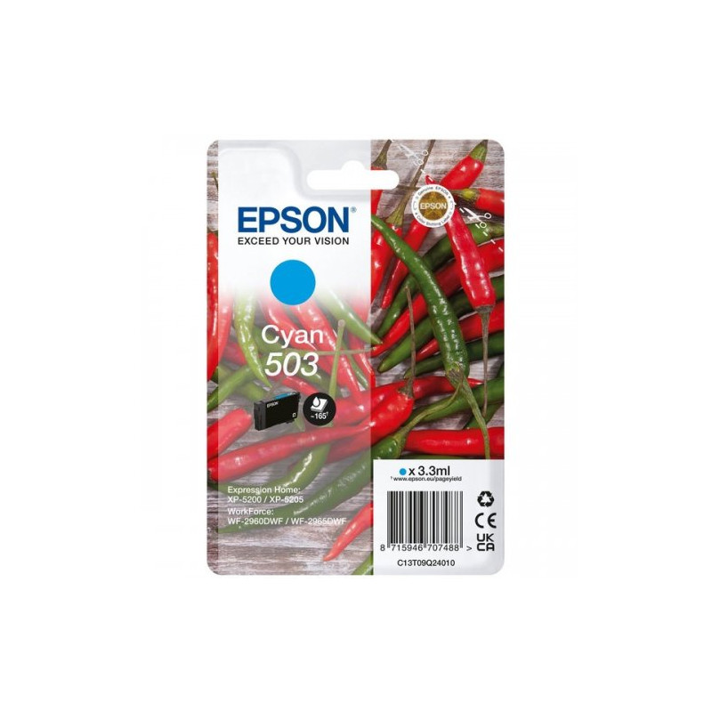 Epson 503 - cartouche originale C13T09Q24010 - Cyan