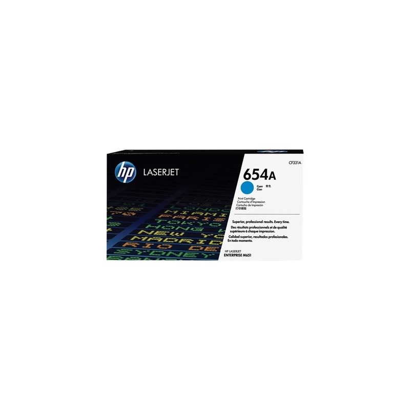 Hp 654A - Toner authentique CF331A, 654A - Cyan