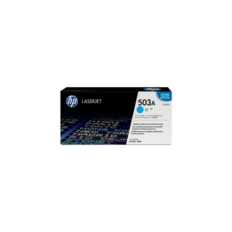 Hp 503A - Toner authentique Q7581A - Cyan