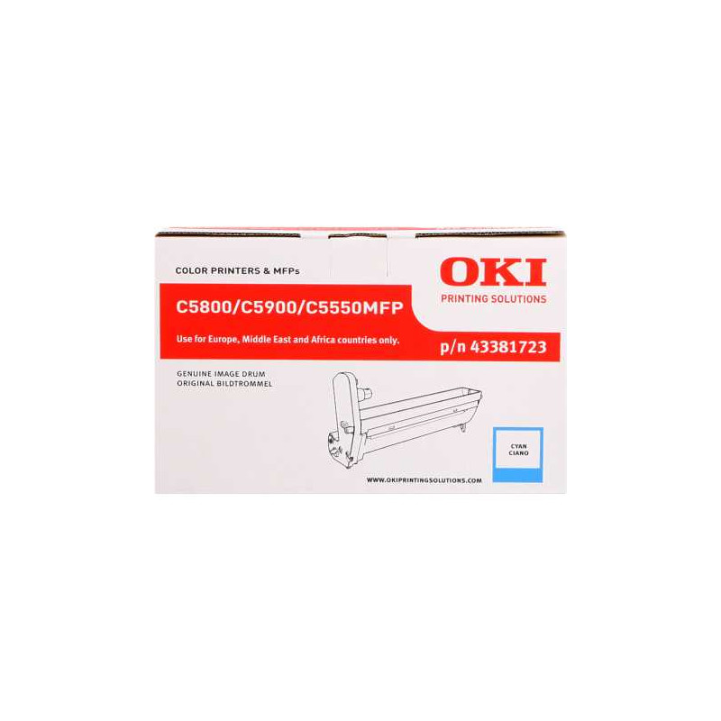 OKI C5800 - Tambour authentique 43381723 - Cyan