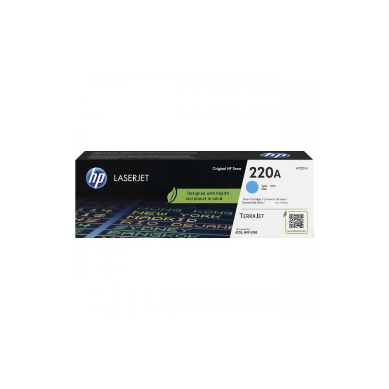 Hp 220A - Toner authentique W2201A, 220A - Cyan