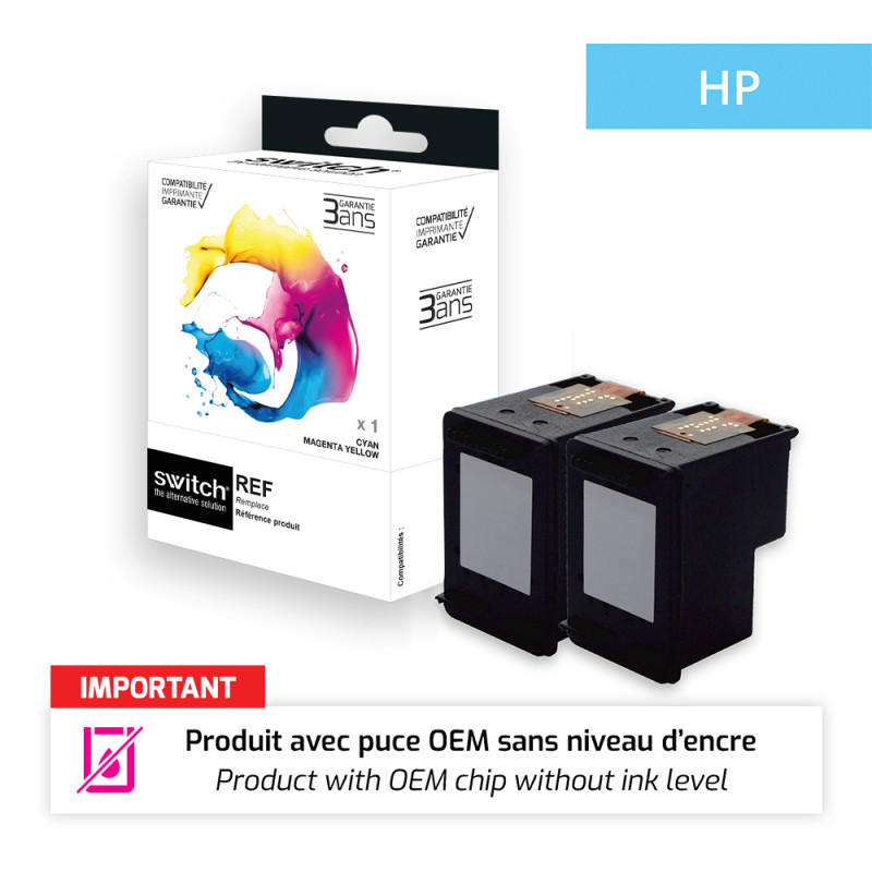 Hp 62XL - cartouche jet d'encre compatible C2P05AE - Black