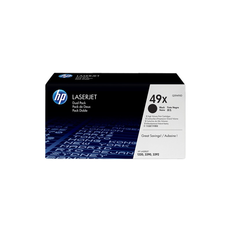 Pack x 2 Toner authentique Hp Q5949XD, 59X - noir