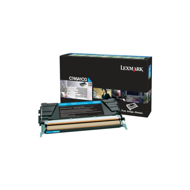 Lexmark 746 - Toner authentique RETURN C746A1CG - Cyan