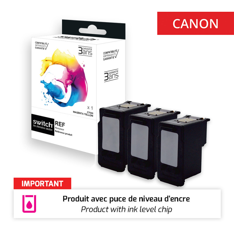 Canon 545XL/546XL - SWITCH Pack x 4 jet d'encre 'Ink Level' compatible , 8286B001, 8288B001