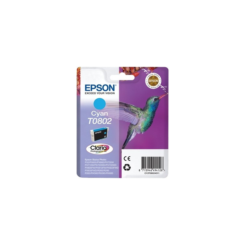 Epson E802 Cartouche authentique C13T08024011 - Cyan