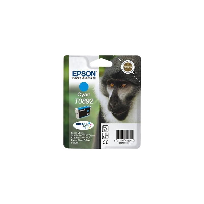 Epson E892 Cartouche authentique C13T08924011 - Cyan