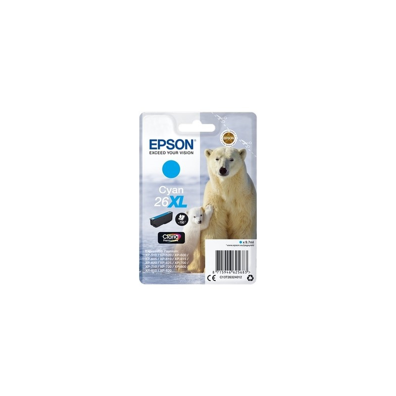 Epson E2632 Cartouche authentique C13T26324012 - Cyan