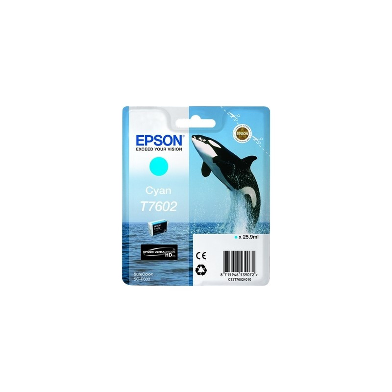 Epson E7602 Cartouche authentique C13T76024010 / T7602 - Cyan