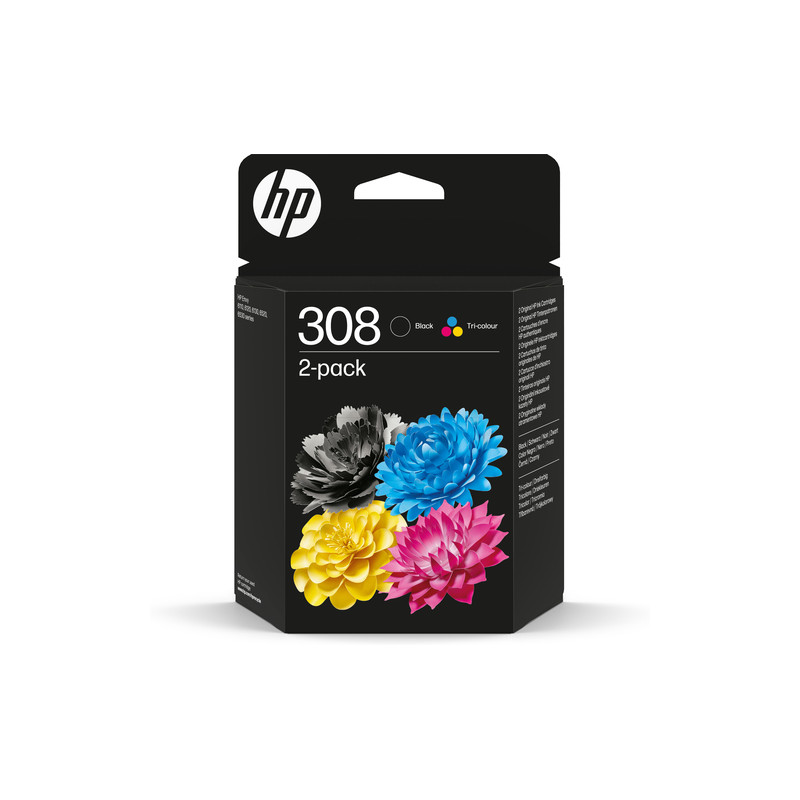 Hp 308 - Pack x 2 jet d'encre authentique 6L6S6UE - Black + Tricolor