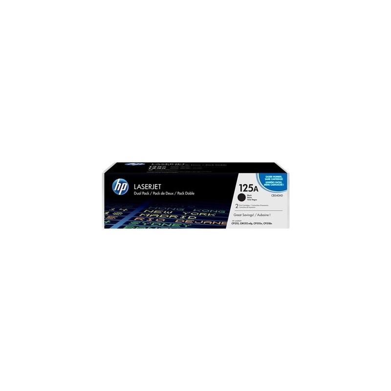 Pack x 2 Toner authentique Hp CB540AD, 125A - noir