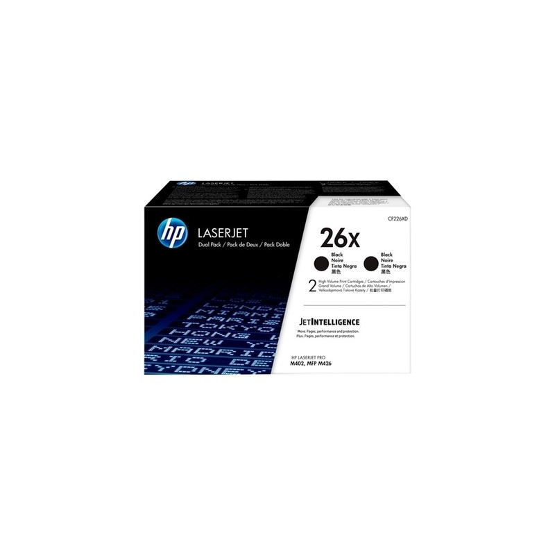 Pack x 2 Toner authentique Hp CF226XD, 26X - noir