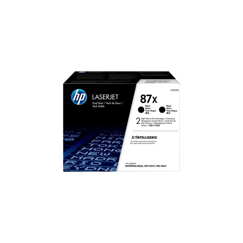 Pack x 2 Toner authentique Hp CF287XD, 87X - noir