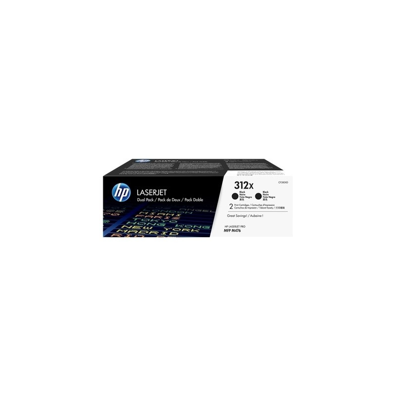 Pack x 2 Toner authentique Hp CF380XD, 312X - noir