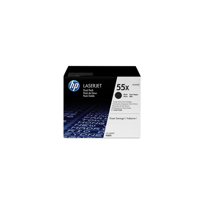 Pack x 2 Toner authentique Hp CE255XD - noir