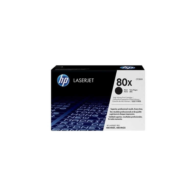 Toner authentique Hp CF280X, 80X - noir