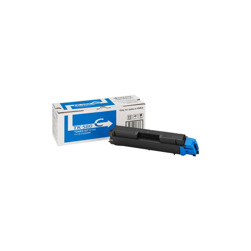 Kyocera Mita TK-580 - Toner authentique 1T02KTCNL0, TK580C - Cyan