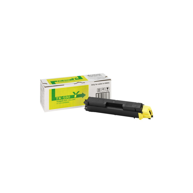 Kyocera Mita TK-580 - Toner authentique 1T02KTANL0, TK580Y - Yellow