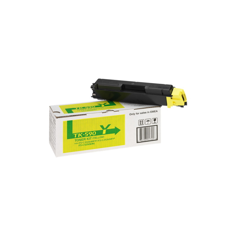 Kyocera Mita TK-590 - Toner authentique 1T02KVANL0, TK590Y - Yellow