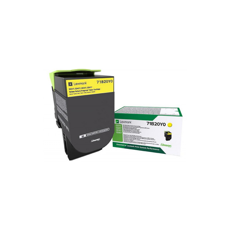 Toner authentique Lexmark 71B20Y0 - Jaune