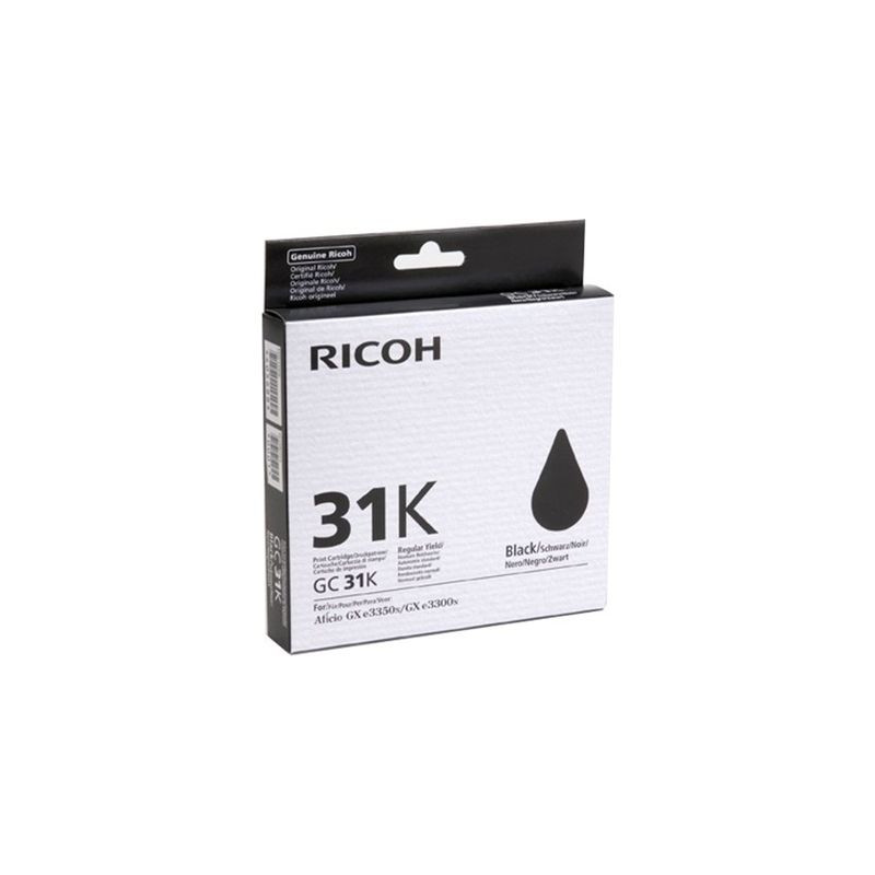 Ricoh RGC31B Cartouche authentique 405688, GC31K - Noir