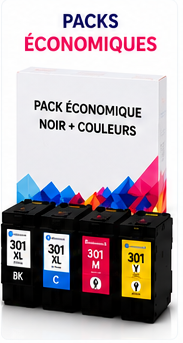 Pack cartouches compatibles noir couleurs